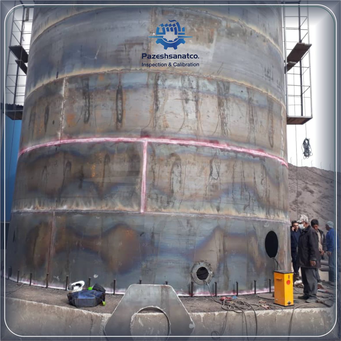 پروژه بازرسی مخزن شرکت طرح‌های صنعتی رادنیروی کرمان-فولاد سیرجان ایرانیان